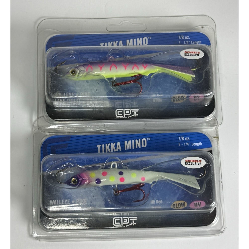 2 Tikka Mino Jigging Rap 7/8 Oz 3-1/4" Long Pikes Walleyes Ice Fish Jigging New